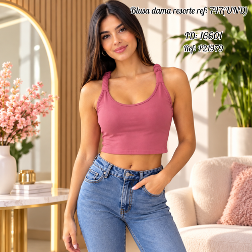 Blusa dama resorte al por mayor – Ref. 747