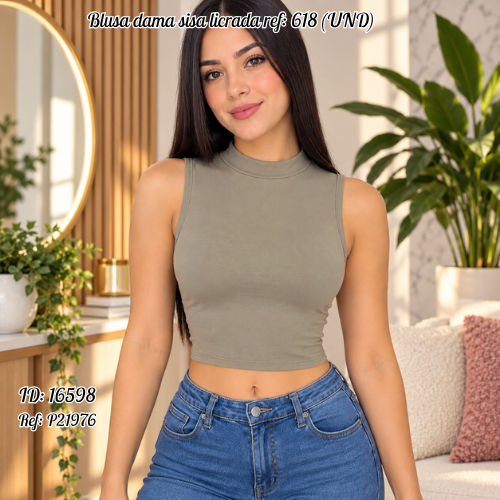 Blusa dama sisa licrada al por mayor – Ref. 618