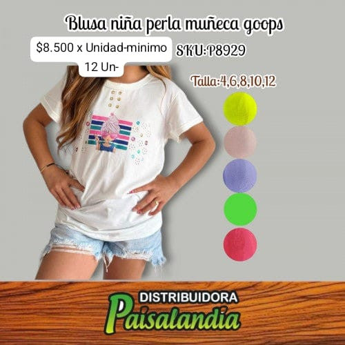 Blusa niña perla muñeca goops (DC)