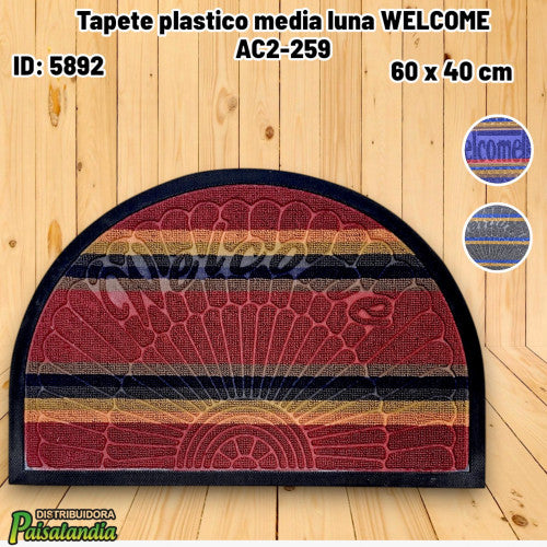 Tapete plastico media luna WELCOME AC2-259 (UND)