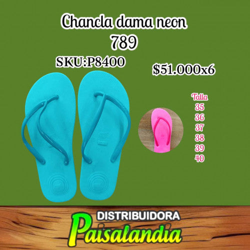 Chancla dama neon talla 35-40 789