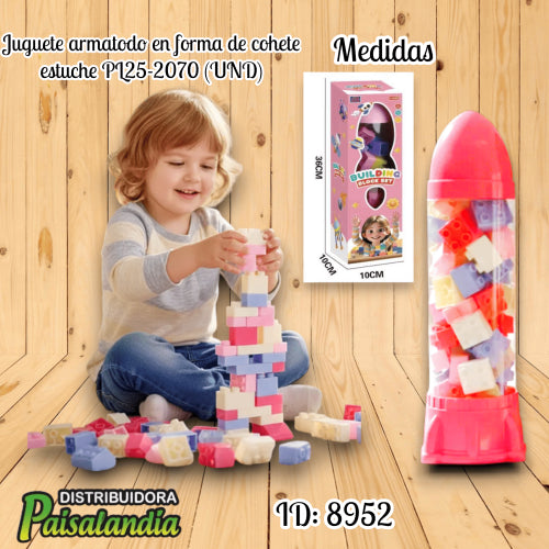 Juguete armatodo en forma de cohete estuche PL25-2070 (UND)