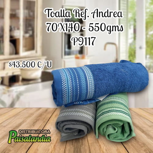 Toalla ref Andrea 70x140 cm 550gms (UND)