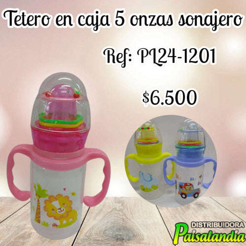 Tetero en caja 5 onzas con sonajero (UND)
