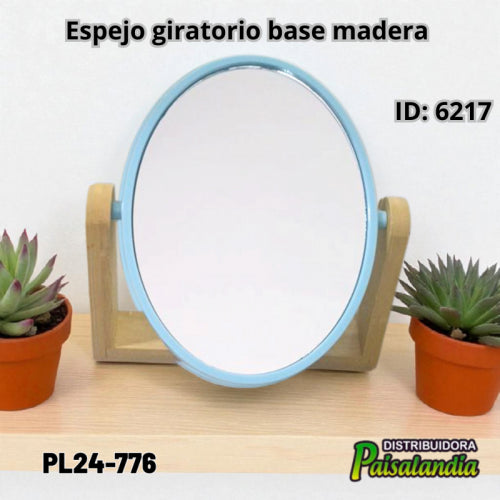 Espejo giratorio base madera PL24-776 20x17 cm (UND)
