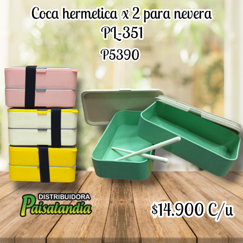 Coca hermetica x 2 para nevera PL-351