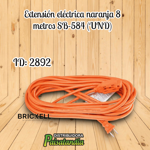 Extensión eléctrica naranja 8 metros SB-584 (UND)