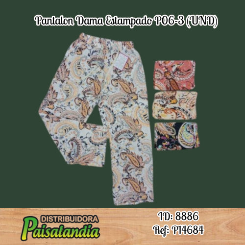 Pantalon Dama Estampado P06-3 (UND)