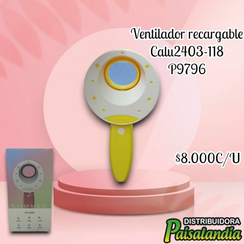 Ventilador de mano recargable colores calu2403-118 (UND)