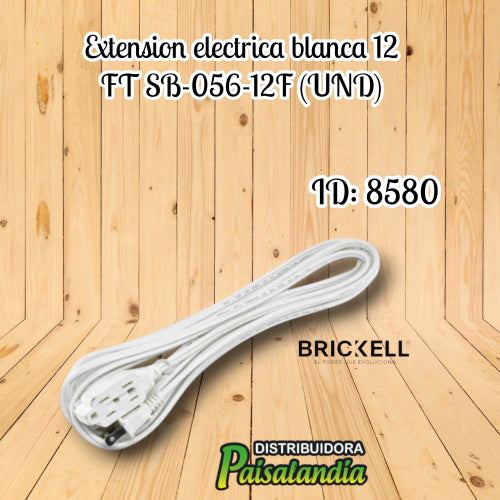 Extension electrica blanca 12 FT SB-056-12F (UND)