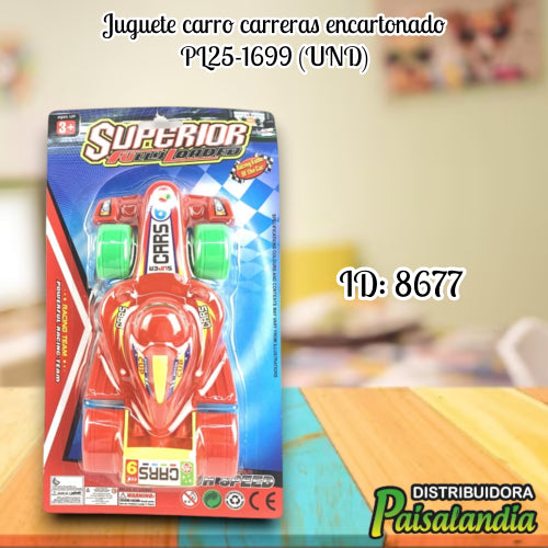 Juguete carro carreras encartonado PL25-1699 (UND)