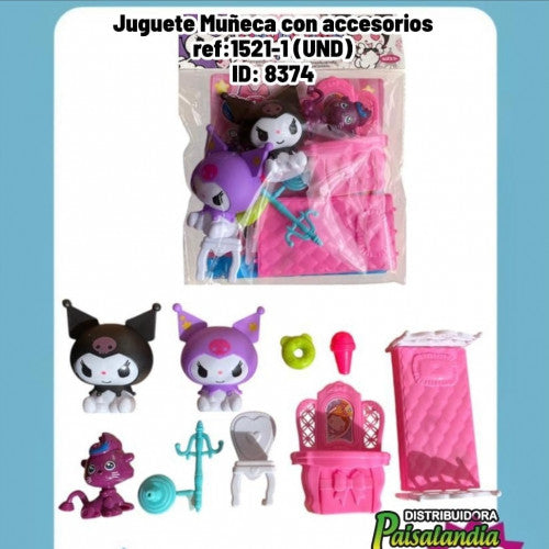 Juguete Muñeca con accesorios ref:1521-1 (UND)
