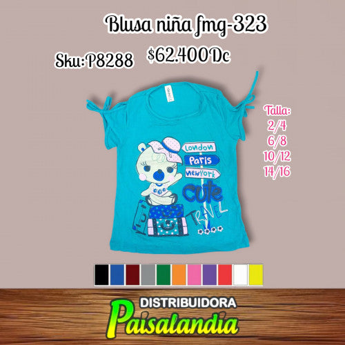 Blusa niña amarre en manga fmg323