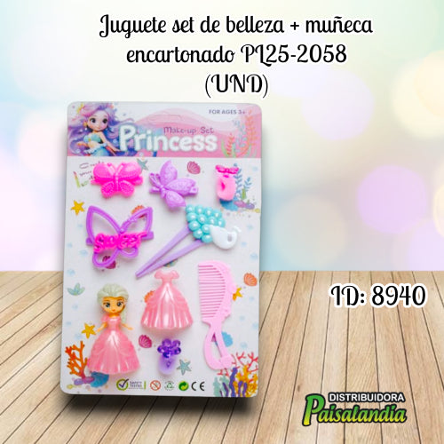 Juguete set de belleza + muñeca encartonado PL25-2058 (UND)