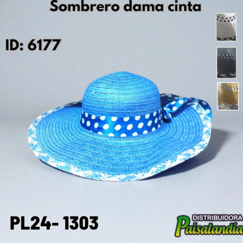 Sombrero dama cinta PL24-1303 30 x30 cm (UND)