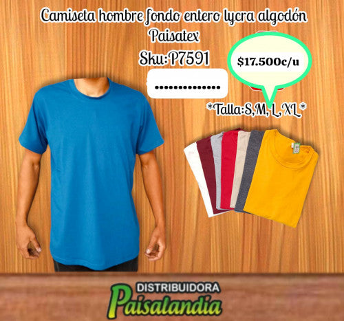 Camiseta hombre licra algodón Paisatex