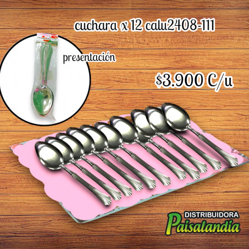 Cuchara x12 metálicas calu2408-111 (UND)
