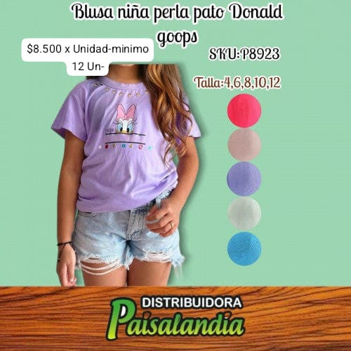 Blusa niña perla pato donals goops (UND)