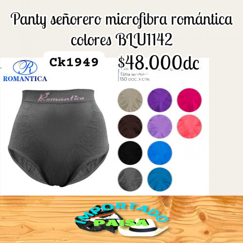 Panty señorero microfibra Romantica BLU1142