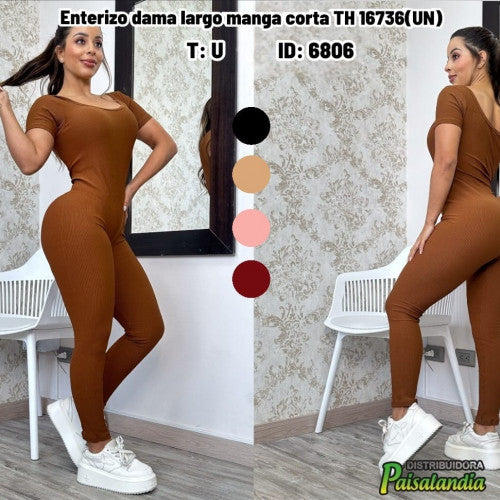 Enterizo dama largo manga corta TH 16736(UN)