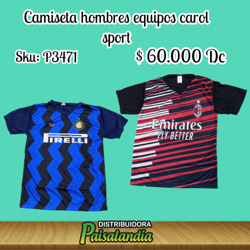 Camiseta hombres equipos carol sport