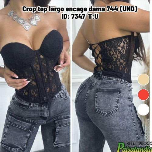 Crop top largo encage dama 744 (UND)