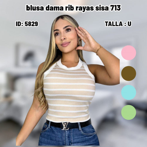 Blusa dama rib rayas sisa 713 (UND)