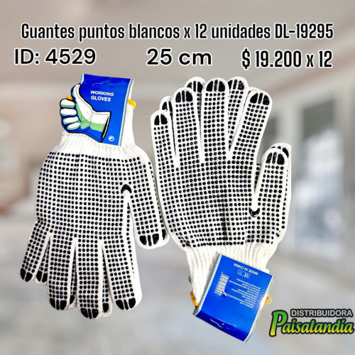 Guante puntos blancos x12 unidades DL-19295 (DC)