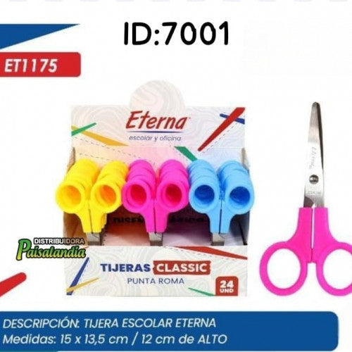 Tijera escolar eterna x 24 unidades ET1175 (UND)