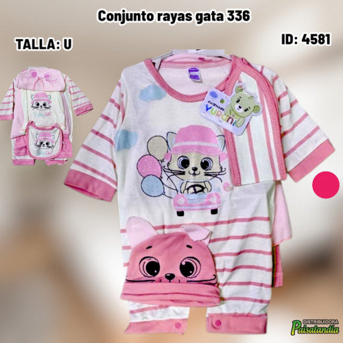 Conjunto rayas gata 336 (UND)