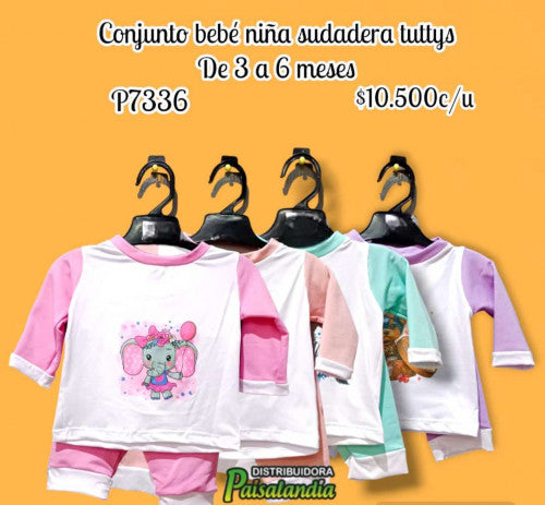 Conjunto  bebe niña  sudadera tuttys