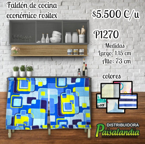 Faldón de cocina económico rositex