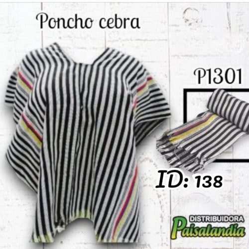 Poncho cebra en tela (UND)