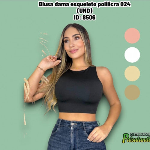 Blusa dama esqueleto polilicra 024 (UND)