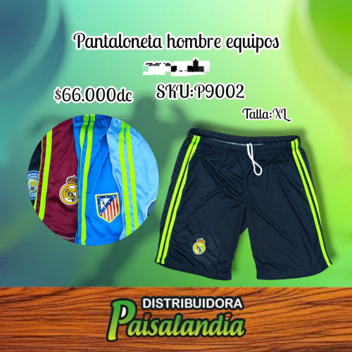 Pantaloneta hombre XL equipos (DC)