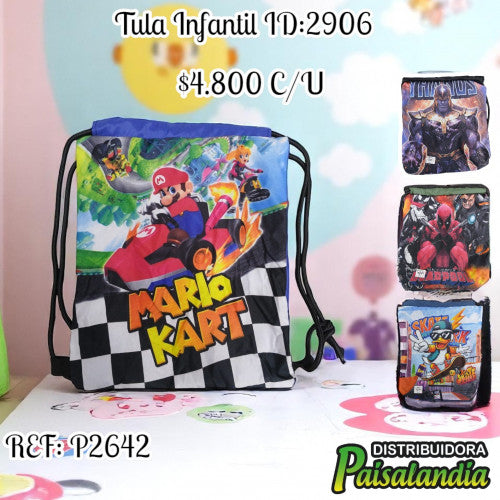 Tula estampada infantil 1 lado (UND)