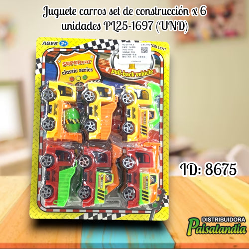 Juguete carros set de construcción x 6 unidades PL25-1697 (UND)