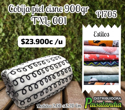 Cobija piel cisne estampada  900gr  TXL- 001 CB0006