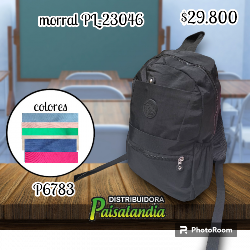 Morral colegial colores surtidos sin estampado PL-23046 (UND)