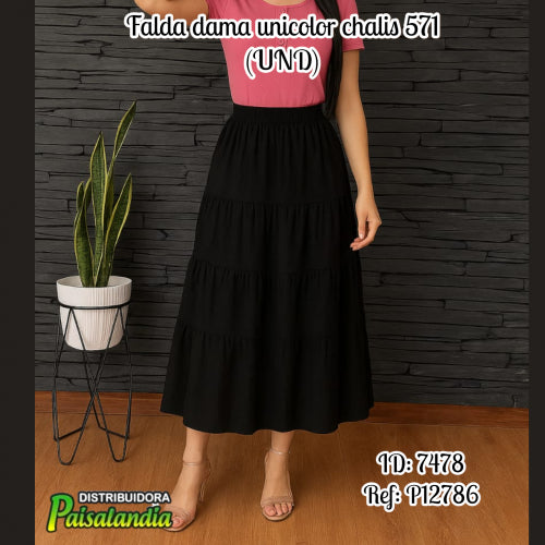 Falda dama unicolor chalis 571 (UND)