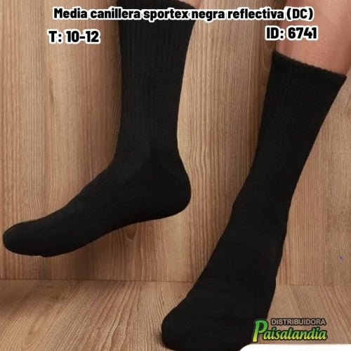 Media canillera sportex negra reflectiva (DC)