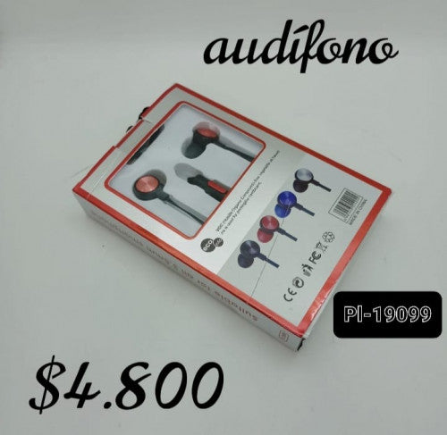Audífonos en caja colores surtidos PL-19099 (UND)