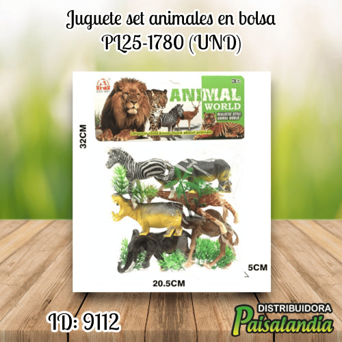 Juguete set animales en bolsa PL25-1780 (UND)
