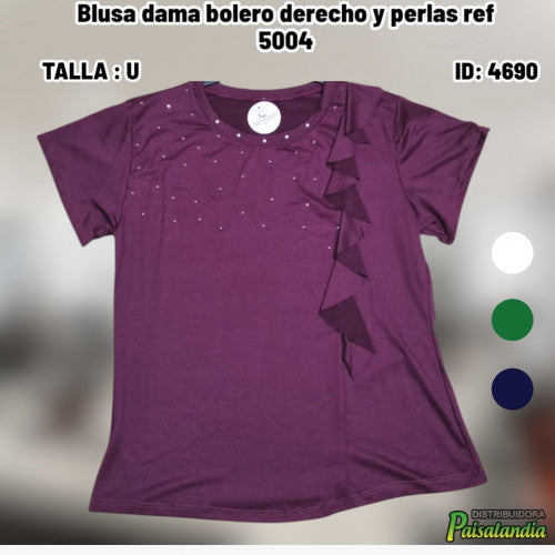 Blusa dama bolero derecho y perlas ref 5004 (UND)