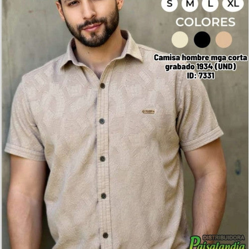 Camisa hombre mga corta grabado 1934 (UND)