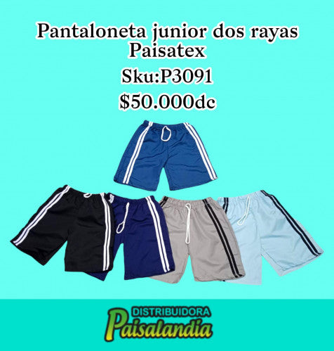 Pantaloneta niño Junior 2 rayas f.e paisatex