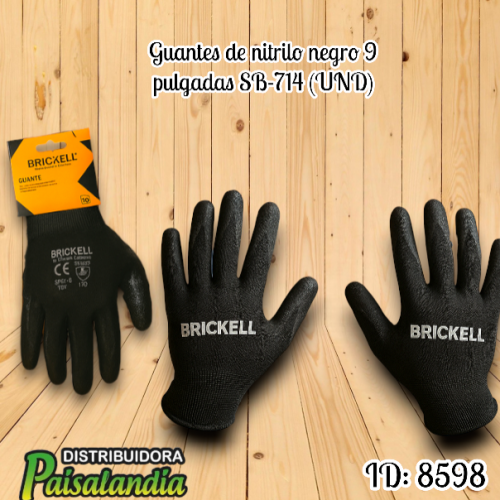 Guantes de nitrilo negro 9 pulgadas SB-714 (UND)