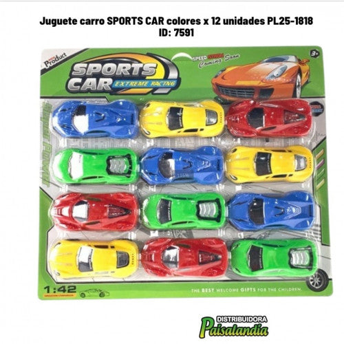 Juguete carro SPORTS CAR colores x 12 unidades PL25-1818 (UND)