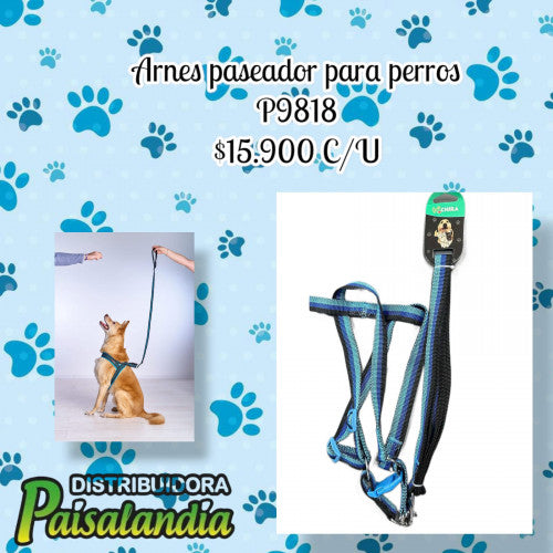 Arnés paseador para perro con correa PR60 (UND)