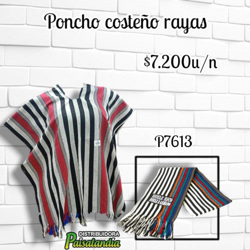 Poncho costeño rayas en tela (UND)